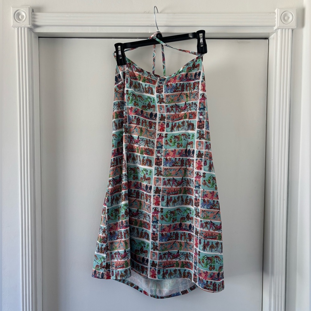 FBC Colorful History of Humankind Satin Halter Dress